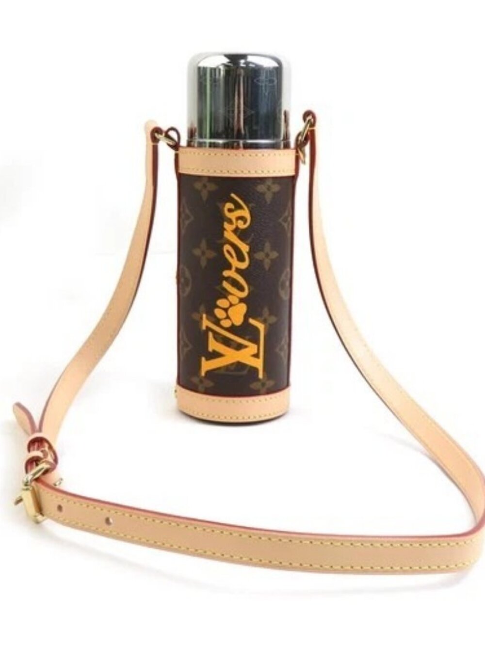 Auth LOUIS VUITTON Monogram Water Bottle Holder Stainless steel GI0518 - 90210a